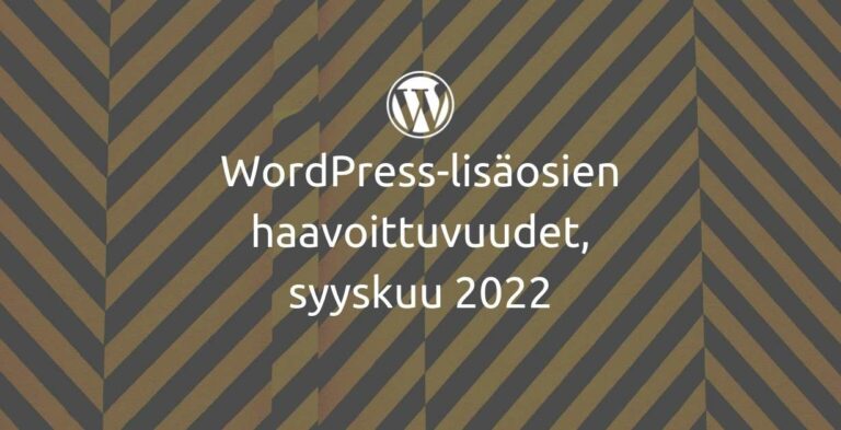 WordPress-lisäosien haavoittuvuudet, syyskuu 2022