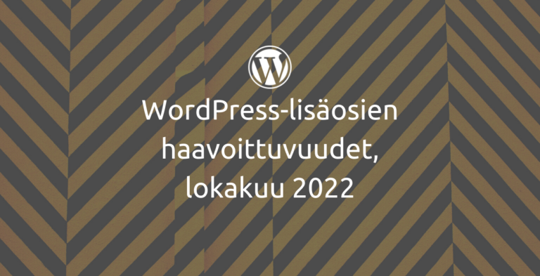 WordPressin haavoittuvuudet, lokakuu 2022
