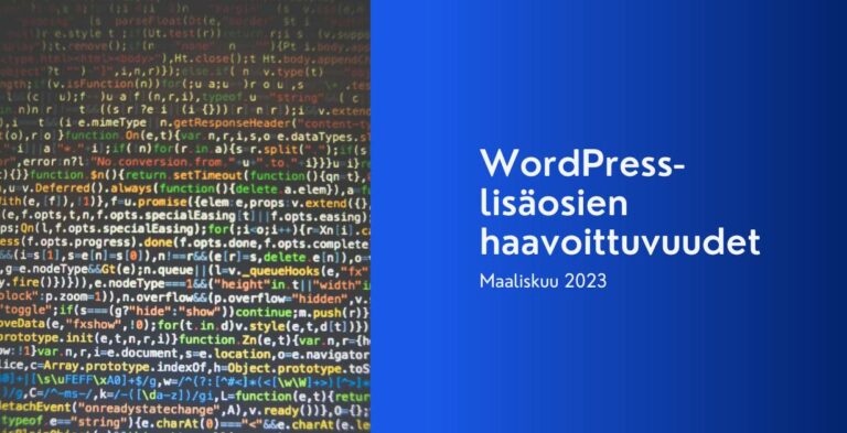 WordPress-lisäosien haavoittuvuudet, maaliskuu 2023