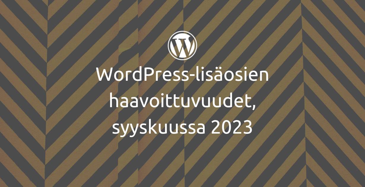 WordPress haavoittuvuudet, syyskuu 2023